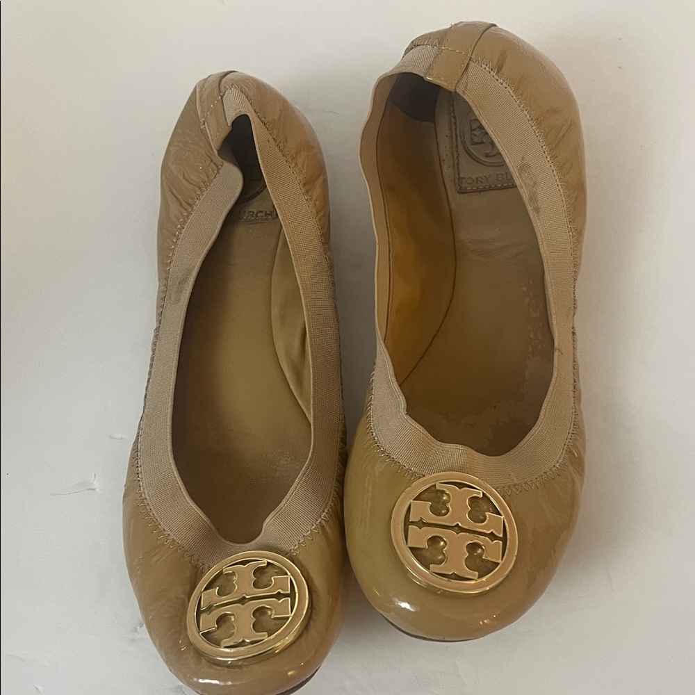 Tory Burch Camel Leather Flats sz 8.5